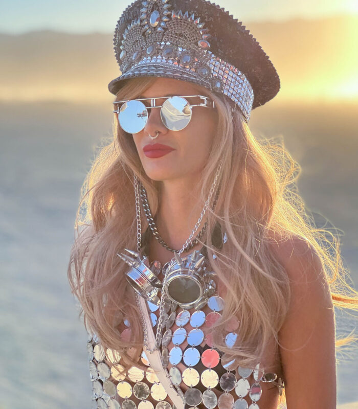 festival dress woman silver top 1